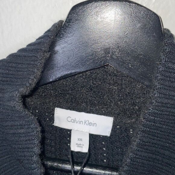Calvin Klein Mens Size 2XL Multi-Textured Knit Sweater Black - Picture 9 of 13